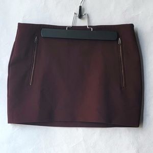 Wilfred Clairaut Burgundy Mini Skirt Sz 8 EUC